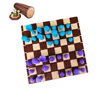 Magnetic Mushrooms Chess,Chess Set Chess Board,Forest Mushrooms Chess,Portable Themed Chess & Checkers Set,3D Printed Wood Chess Set(Purplish Blue)