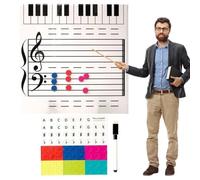 Magnetic Music Boards with Marker, Music Staff Whiteboard Sheets, Magnetic Dry Erase Board Note Reading Borad, Keyboard Practice Dry Erase Sheets, MusicTeacher Classroom Supplies, 10x10 Inch
