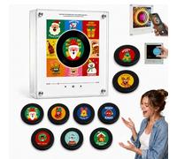 Magnetic Music Box, Load and Play Your Own Songs, Fridge Magnet Music Player with Mini Vinyl Record, Retro Fridge Magnets Music Gift, Christmas Fridge Decoration for Family Friends (Christmas-A)