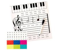 Magnetic Music Staff Whiteboard - Double-Sided Dry Erase Piano Teaching Board with Marker, Large Reusable Music Notation Board for Students, Classrooms, and Music Teachers