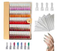 Magnetic Nail Swatches Book, 120/180/240 Nail Color Display Book, Magnet Blank Nail Organizer Storage, with Transparent Nails, Nail Art Salon Design Display Booklet for Manicurist (Brown,120Pc)