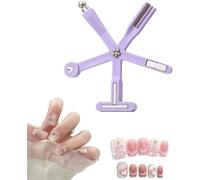 Magnetic Nail Tool, Multi-Function Strong Magnetic Nail Polish Tools with Ultra-Strong Magnet, 8 in 1 Nails Magnet, Shock-Resistant Silicone Sleeve for Quick Cat-Eye Nail Art (Purple)
