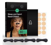Magnetic Nasal Strips Starter Kit for Breathing | Reusable Extra Strong Nasal Strips for Sleep, Snoring & Congestion | for Sports & Night Use | 4 Strips, 30 Tablets,(Black)