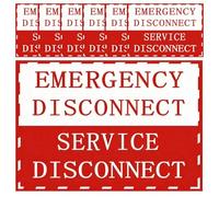 Magnetic NEC Compliant Emergency Disconnect Service Labels | Breaker Box Labels | Reusable Waterproof Vinyl Signs | 5 x 3.43 Inches | Pack of 7