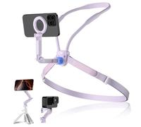 Magnetic Neck Phone Mount for Recording,Magnet Neck Mount for Phones,Lightweight POV/Vlog Selfie Mount Chest Necklace CellPhone Holder with 3 Removable Arm & Quick Release,Content Creator for Video