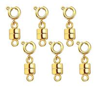 Magnetic Necklace Clasp - Strong Jewelry Connector Closures, 6X Magnet Alloy Converters for Bracelets Chains, Easy Attach Fashion Accessories, Sturdy Fastener for Jewelry Making and Repair