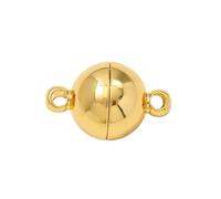 Magnetic Necklace Clasps 18K Gold Plated Ball Shape Magnetic Clasps,Brass Magnet End Clasp Connectors for Jewelry Making DIY Bracelet(Color1,4pcs)