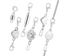 Magnetic Necklace Clasps and Closures - Bracelet Making Closures | Necklace Repair Extender with Lobster Clasps for Jewelry Making Birthday Wedding Holiday Travel
