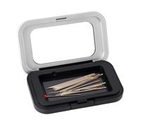 Magnetic Needle Holder Case, Strong Sewing Pin Storage Organizer Box with Clear Lid Secure & Portable Needle Keeper for Sewing Quilting Crafts Bobby Pins Paper Clips (Black)