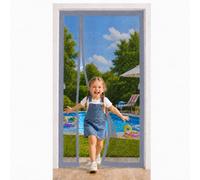Magnetic Net Door Side Opening Grey 146x220cm Automatic Magnetic Closure Helps the Door Screen Close Quickly After Every Walk Through for Summer Home Ventilation and Insect Protection