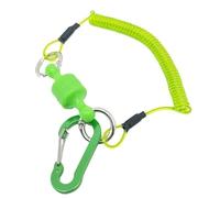 Magnetic Net Release Coiled Lanyard Carabiner, Quick Release Design, 15x8x3cm, Fly Fishing Net Retractor, Magnet Clip Holder, Anti-Slip Retention, For Ice Saltwater Landing Lake And River Angling