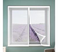 Magnetic Net Window 115 x 125 cm with Selfadhesive Fly Screen for Window with Installation Accessories for Windows Doors and Patio Screens, White