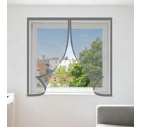 Magnetic Net Window 130 x 125 cm with Selfadhesive DIY Fly Screen for Windows Easy Install for Windows Doors and Patio Screens, Grey