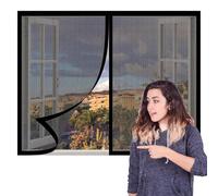 Magnetic Net Window 135 x 175 cm Keep Fly Mosquito Out Mesh Mosquito Bug Net for Windows Easy Installation for Windows Doors and Patio Screens, Black