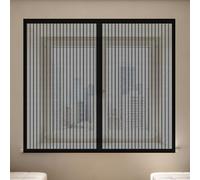Magnetic Net Window 160 x 120 cm Keep Fly Mosquito Out No Drilling Fly Screen for Windows Custom Size for Living Room Bedroom Offfice, Black