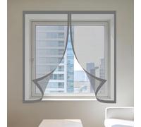 Magnetic Net Window 170 x 160 cm Prevents Insects Flies Mosquitoes from Entering The Room Bug Net for Windows Easy Installation for Living Room Bedroom Offfice, Grey