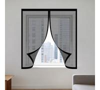 Magnetic Net Window 60 x 100 cm Keep Fly Mosquito Out Selfadhesive Window Screen Mesh Excellent Ventilation While Blocking Bugs for Living Room Bedroom Offfice, Black