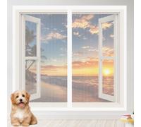 Magnetic Net Window 60 x 100 cm Selfadhesive Tape Mosquito Net Window Insect Screen Mesh Easy Install for Bedroom, Living Room, Kitchen Patio, White