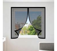 Magnetic Net Window 60 x 110 cm with Selfadhesive DIY Fly Screen for Windows Easy Install for Windows Doors and Patio Screens, Black