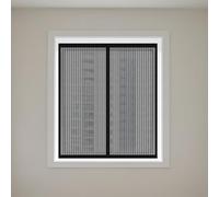 Magnetic Net Window 70 x 130 cm Selfadhesive Tape Window Screen Mesh for Bug Easy Install for Bedroom, Living Room, Kitchen Patio, Black