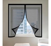 Magnetic Net Window 75 x 150 cm Prevents Insects Flies Mosquitoes from Entering The Room Bug Net for Windows Easy Installation for Living Room Bedroom Offfice, Black