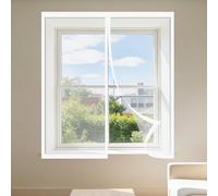 Magnetic Net Window 80 x 110 cm Keep Fly Mosquito Out Fly Screen Window Adjustable DIY Custom Size for Home, Office, Bedroom, Living Room Kitchen, White