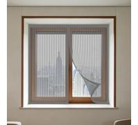 Magnetic Net Window 80 x 110 cm with Selfadhesive DIY Window Bug Screen Kit Mosquito Fine Mesh Design Prevents Tiny Insects from Entering for Living Room Bedroom Offfice, Grey