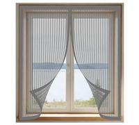 Magnetic Net Window 90 x 125 cm Keep Fly Mosquito Out Window Nets Insects Excellent Ventilation While Blocking Bugs for Windows Doors and Patio Screens, Grey