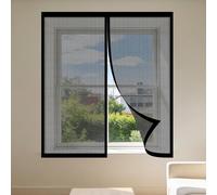 Magnetic Net Window 90 x 70 cm Keep Fly Mosquito Out Fly Screen Window Adjustable DIY Custom Size for Home, Office, Bedroom, Living Room Kitchen, Black