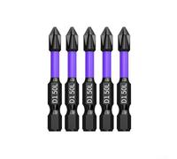 Magnetic Non Slip PH2 Cross Screwdriver Bits 5 Pieces Hardened Alloy Steel for Effective Screw Driving with Hand and Power Tools (5pcs 50mm)