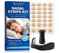 Magnetic Nose Strip 60 Pcs - 1 Month Supply, Nose Strips for Breathing, Anti Snore, Improve Sleep Quality and Relief Congestion Nasal, Nostril Opener, 4Pcs Various Size Bands for Medium to Large Nose