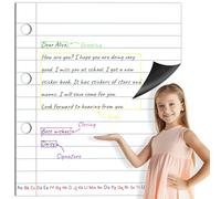 Magnetic Notebook Paper, Erasable & Writable Handwriting Lined Paper Dry Erase Writing Strip Learning Tool for Classroom School, Whiteboard, Blackboard, Office Supplies (17” x 20”)