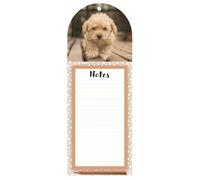 Magnetic Notepad for Fridge with Pencil & Holder - 40 Tear-Off Lined Sheets - Memo Pad with Magnet Backing & Hanging Hole - Small Magnetic Notepad for Fridge Shopping List Pad (Dog - Multi)