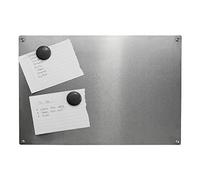 Magnetic Notice Board A3 - Stainless Steel Memo Board 42 x 29.7 cm - Magnetic Noticeboard for Kitchen, Office & Fridge - Includes 4 Magnets + Fixings | M&W