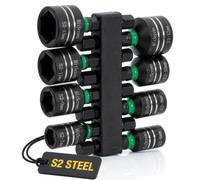 Magnetic Nut Driver Set 2"/50mm,N52 Hex Impact Socket Set (6-13mm) 8 PCS | S2 Steel Impact Nut Driver, 1/4 " Hex Shank,Quick Change Tool Rated for Drill & Driver ,Fasten Bolts, Self-Tapping Screws