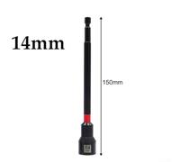 Magnetic Nut Driver Set 5PCS 6 Inch 6/8/10/12/14mm Hex Socket Adapter Alloy Steel for Impact Drill Designed for Secure Bit Lock and Enhanced Durability (14mm)