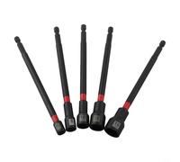 Magnetic Nut Driver Set 5PCS with Hex Socket Adapter 6 Inch 150mm for Impact Drill Suitable for Multiple Applications Including Auto Repair (6-14mm)