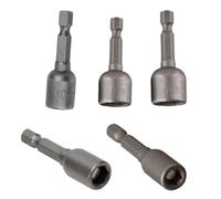 Magnetic Nut Driver Socket Set, 5PCS with 14inch Hex Shank for Drills, Perfect for Various Socket Sizes 6/8/10/12/13mm (6-13mm)