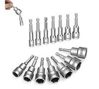 Magnetic Nut Setter Driver Drill Bit Set 14 Pieces 6-19mm Metric Nut Drivers 1/4'' Hex Shank for Electric Screwdriver Handle Tools