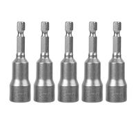 Magnetic Nut, Tool Steel Total Length 65mm (±1mm) Drill Bit Adapter, Head Size 13mm Durable for Bolt Screwdrivers Connecting Ribbed Steel Bars Nut