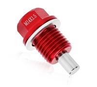 Magnetic Oil Drain Plug, Aluminum Alloy Red Oil Pan Nut Bolt with Gasket Magnetic Engine Replacement Parts Car Accessory Compatible with Most Ford Hyundai Kia Accord Civic Pilot Odyssey