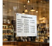 Magnetic Open Closed Sign for Business, Reusable & Writable Metal Hours Display Board with Suction Cups, for Store Window, Glass Door white