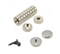 Magnetic Organiser Set With Neodymium Pot & Countersunk Magnets & Screws For Garage, Shed, Workstation, Workshop, Diy & Tradesmen