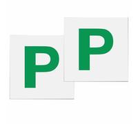 Magnetic P Plates Extra Strong Magnetic Car Sticky Learner Plate Extra Strong & Thick Learner Plates Perfect for New Learners & Drivers Car Accessories Green Colours 18cm x 18cm (2pc)