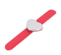 Magnetic Palette Wrist Bracelet Silicone Heart Shaped Slap Ring Magnetic Makeup Wrist Strap Foundation Mixing Red [On-The-go Touch Ups]