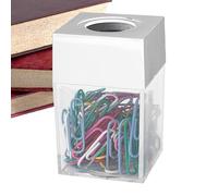 Magnetic Paper Clip Holder - Transparent Desk Storage Dispenser, Space Saving Office Box, Practical Stationery Accessories, Tidy Desk Solution for the
