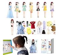 Magnetic Paper Dolls Magnetic Princess Paper Dolls Cutouts Pretend Play Outfit, Magnet Clothes Puzzles Creative Fashion Dress Up For Birthday Children's Day