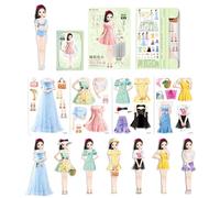 Magnetic Paper Dolls Magnetic Princess Paper Dolls Cutouts Pretend Play Outfit, Magnet Clothes Puzzles Creative Fashion Dress Up For Birthday Children's Day
