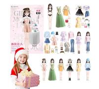 Magnetic Paper Dolls, Safe and Harmless Princess Dress up Doll Set, Portable Magnetic Dress up Puzzle No Burrs for Girls Birthday