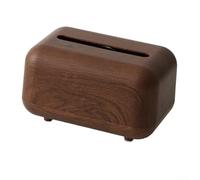 Magnetic Paper Towel Holder with Wood Print Design, Spring-Loaded & Anti-Slip Tissue Box for Face Napkins, 17x11.5x9.5cm(Walnut wood)